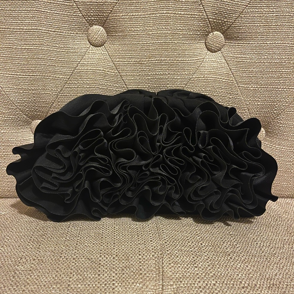 Jason Wu Black Ruffled Evening Bag